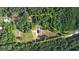 Aerial view of a property bordered by forest, highlighting the home, pool, and extensive grounds at 540 Benton Rd, Covington, GA 30014