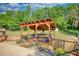 Pergola with grill station and bar seating overlooks pool at 540 Benton Rd, Covington, GA 30014