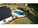 Overhead shot featuring a stunning private pool, complemented by a charming gazebo, creating an inviting outdoor oasis at 540 Benton Rd, Covington, GA 30014