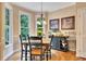 Cozy breakfast nook with a bay window, hardwood floors, and stylish lighting at 1105 Anemone Nw Way, Acworth, GA 30102