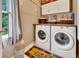Laundry room with full size washer and dryer, storage cabinets, and natural light at 1105 Anemone Nw Way, Acworth, GA 30102