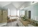 Bathroom featuring double vanity, a soaking tub, and tiled shower at 111 Springshade Ln, Canton, GA 30114