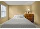 This bedroom offers carpet, a bed with white linens, and a wood dresser at 3171 Davis Rd, Marietta, GA 30062