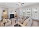 Cozy living room featuring hardwood floors, fireplace, neutral color palette, and abundant natural light at 964 Catamaran Ct, Alpharetta, GA 30005