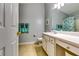 Clean and bright full bath with tile flooring, a large single sink and a shower/tub combo at 2721 Maeve Ct, Dacula, GA 30019