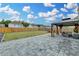 Wide backyard featuring a gazebo, a patio, a firepit area, and a lush green lawn at 1603 Maston Rd, Auburn, GA 30011