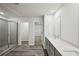 Elegant bathroom with modern shower and dual sink vanity at 3970 Brushy St, Powder Springs, GA 30127
