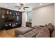 Game room with hardwood floors and a dark accent wall at 2721 Old Concord Se Rd, Smyrna, GA 30082