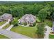 Beautiful brick home with lush green lawn, mature trees, and an inviting entrance at 7493 Elderberry Dr, Douglasville, GA 30135
