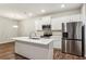 Modern kitchen with white cabinets, stainless steel appliances, and a central island at 2111 Wesson Ct, Kennesaw, GA 30144