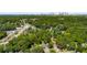 Aerial view of a lush, green residential neighborhood with a city skyline, showcasing the property's location at 1545 Montreat Sw Pl, Atlanta, GA 30311
