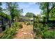 The backyard is complete with garden beds, lush greenery, and a cozy deck, perfect for outdoor living at 1545 Montreat Sw Pl, Atlanta, GA 30311