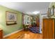 Inviting study offers hardwood floors, a stylish rug, and green walls, creating a cozy and elegant workspace at 380 Kendrick Se Ave, Atlanta, GA 30315
