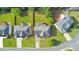 Aerial view of homes showing well-maintained yards, mature trees, and neighborhood layout at 1730 Millhouse Run, Marietta, GA 30066
