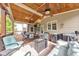 Covered outdoor deck features wood flooring, comfortable seating, and outdoor grilling area at 1730 Millhouse Run, Marietta, GA 30066