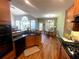 Well-lit kitchen featuring a breakfast nook, stainless steel appliances, and hardwood floors at 140 Puckett Creek Dr, Canton, GA 30114