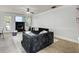 Comfortable living room featuring modern decor, fireplace and lots of space at 7933 Heathmore Dr, Fairburn, GA 30213