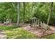 Community playground and play area with multiple play structures and mature trees at 3818 Sweet Bottom Dr, Duluth, GA 30096