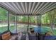 Screened-in patio with outdoor furniture provides a comfortable space to enjoy the backyard and surrounding greenery at 4872 Nature Trl, Austell, GA 30106