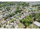 An aerial view showcasing a neighborhood with houses, green spaces, and community amenities at 1563 Country Wood Dr, Hoschton, GA 30548