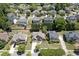 An aerial view of a residential area showcasing well-maintained homes and lush greenery at 1563 Country Wood Dr, Hoschton, GA 30548
