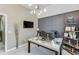 Bright office space featuring gray accent wall, modern lighting, and well-lit desk with contemporary decor at 1563 Country Wood Dr, Hoschton, GA 30548