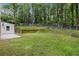 Spacious, fenced backyard with wooden retaining wall and lush greenery at 520 Cranberry Pl, Roswell, GA 30076