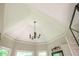 Bathroom ceiling featuring a vaulted ceiling and a chandelier at 12350 Stevens Creek Dr, Alpharetta, GA 30005