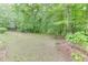 Backyard surrounded by dense trees and showing a spacious grassy area ready for landscaping at 2682 Freemans Walk Path, Dacula, GA 30019