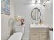 Cozy bathroom with white hexagonal tile walls and modern fixtures at 1500 Highland Farm Dr, Suwanee, GA 30024