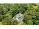 Aerial shot of the home showcasing surrounding mature trees and landscaping at 200 Mcclure Dr, Cumming, GA 30028