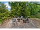 Relaxing backyard stone patio with comfortable seating and lovely landscaping creates a serene retreat at 200 Mcclure Dr, Cumming, GA 30028