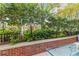 Inviting outdoor patio with brick surround and lush green landscaping for privacy and relaxation at 1820 Peachtree St # 311, Atlanta, GA 30309