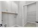 Well-organized laundry room featuring modern cabinets and built-in shelving at 1101 Cooks Farm Way, Woodstock, GA 30189