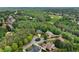 Aerial view showcasing residential homes surrounded by lush green trees, complemented by a nearby golf course at 1477 Edenham Ln, Cumming, GA 30041