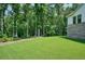 Spacious backyard featuring lush green grass and a backdrop of mature trees, providing privacy at 2861 Digna Ct, Acworth, GA 30101
