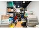 Basement storage room with built-in shelving and lots of storage containers at 1377 Oak Grove Dr, Decatur, GA 30033