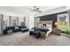 Spacious bedroom with carpet and dark color accent wall at 3991 Perry Pass, Lithonia, GA 30038