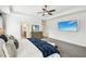 Lovely bedroom features a tray ceiling and an attached bathroom at 3991 Perry Pass, Lithonia, GA 30038