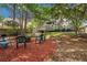 Spacious backyard features a fire pit area with seating and mature trees at 2735 Royal Blf, Decatur, GA 30030