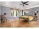 Spacious bedroom with trey ceilings, wood floors and lots of natural light at 2735 Royal Blf, Decatur, GA 30030