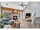 Comfortable living room features a fireplace, large windows and tile floors at 2735 Royal Blf, Decatur, GA 30030