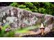 Yard with a small mushroom at the base of a boulder at 3082 Monarch Pine Dr, Peachtree Corners, GA 30071