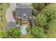 An aerial view showcasing a large lot, swimming pool and well maintained grounds at 18 Starlight Dr, Cartersville, GA 30121