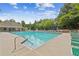 Resort style community pool and lounge area with bright sunny skies at 840 Yosemite Dr, Suwanee, GA 30024