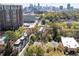 An attractive aerial view capturing the property's prime location near the city skyline and verdant green spaces at 1821 Huntington Hills Nw Ln, Atlanta, GA 30309