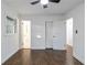 Spacious bedroom features a ceiling fan, hardwood floors, and two closets at 3215 Pennignton Cir, Atlanta, GA 30354