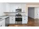 Stylish kitchen showcases stainless steel appliances, sleek white cabinetry, and elegant granite countertops at 3215 Pennignton Cir, Atlanta, GA 30354