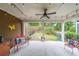 Covered patio offers a tranquil view of the fenced backyard and landscaping at 423 Hunt Ne St, Marietta, GA 30060