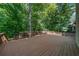 Wooden deck overlooking the private backyard provides a great entertaining area at 1665 Chevron Way, Sandy Springs, GA 30350